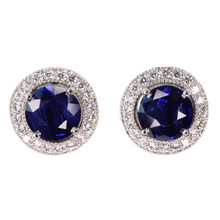 Load image into Gallery viewer, sapphire stud earrings and earring jackets
