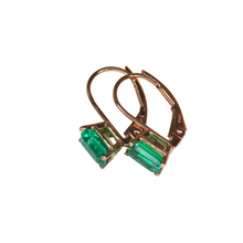Load image into Gallery viewer, emerald leverback earrings
