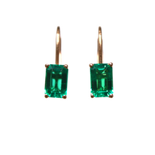 Load image into Gallery viewer, Emerald Leverback Earrings
