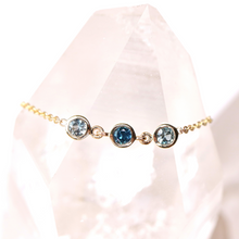 Load image into Gallery viewer, sapphire bezel and chain bracelet
