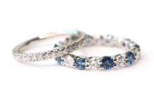 Load image into Gallery viewer, diamond sapphire eternity band
