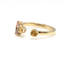 Load image into Gallery viewer, Montana sapphire cluster ring in warm colors
