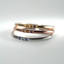 Load image into Gallery viewer, Montana sapphire stacking rings
