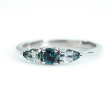 Load image into Gallery viewer, Montana sapphire three-stone ring
