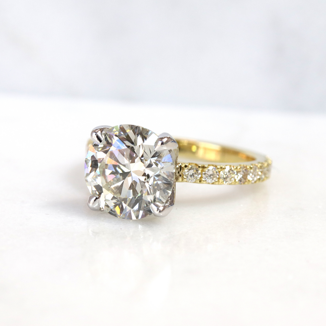 diamond solitaire with scoop micropave diamonds