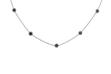 Load image into Gallery viewer, Montana sapphire milgrain bezel necklace
