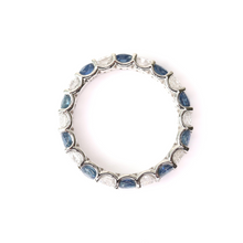 Load image into Gallery viewer, diamond sapphire eternity band
