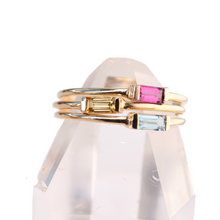 Load image into Gallery viewer, grape garnet baguette stacking ring
