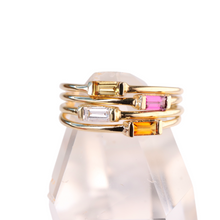 Load image into Gallery viewer, citrine baguette stacking ring
