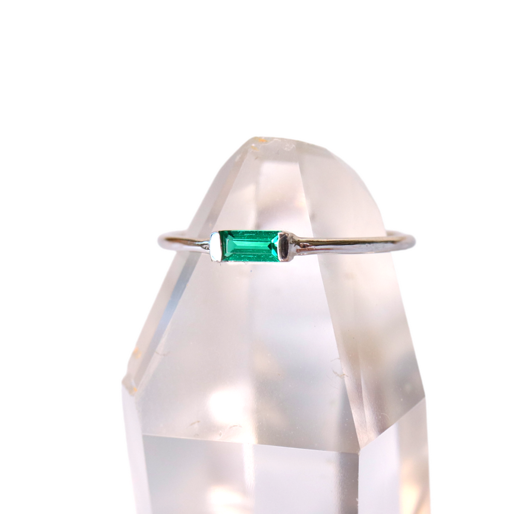 emerald baguette stacking ring