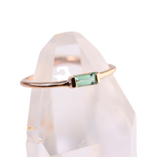 Load image into Gallery viewer, seafoam tourmaline baguette stacking ring
