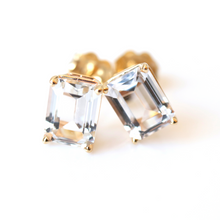 Load image into Gallery viewer, white topaz stud earrings
