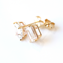 Load image into Gallery viewer, white topaz stud earrings
